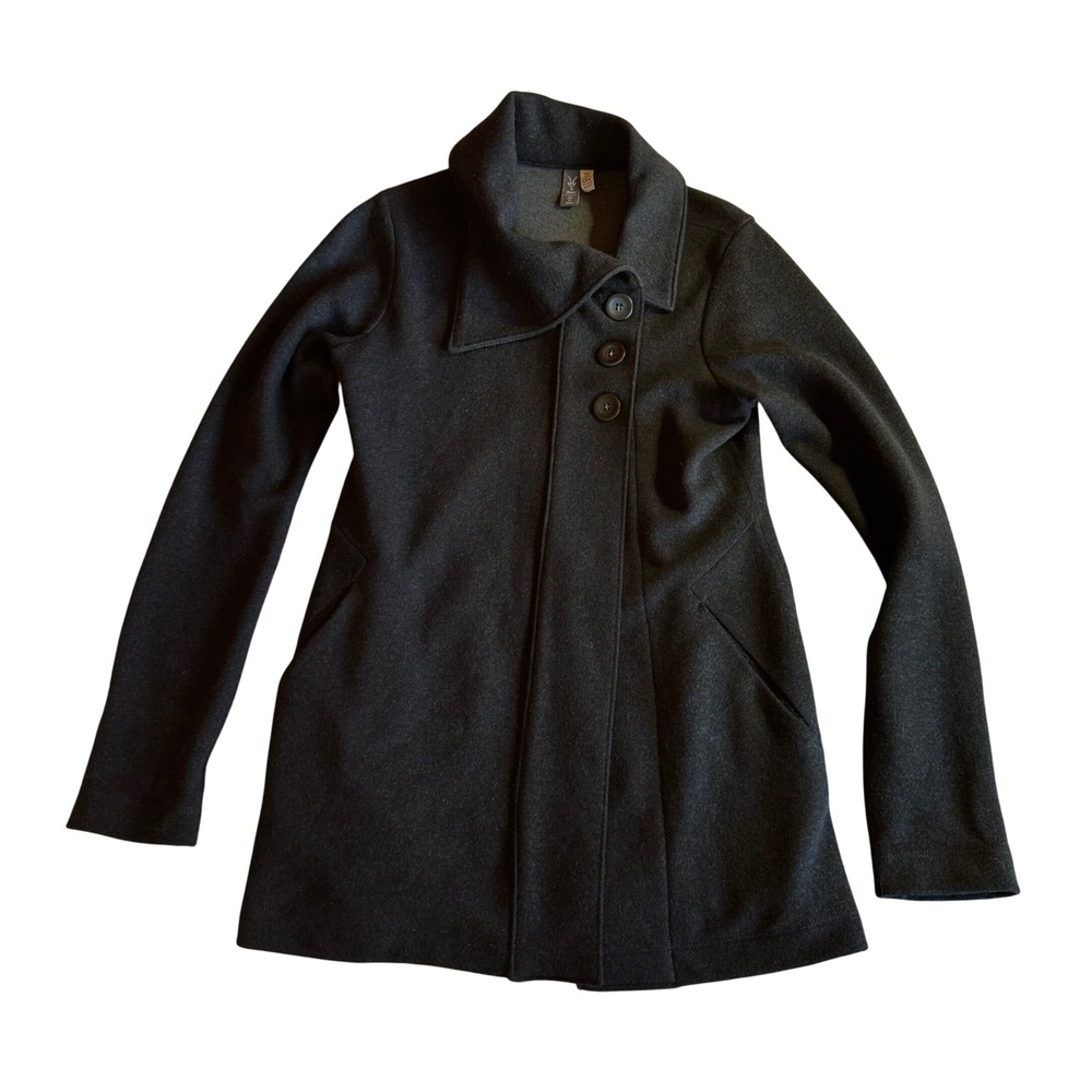 Ibex Pez Cardigan Wool Button‎ Up Coatigan Dark Charcoal XS